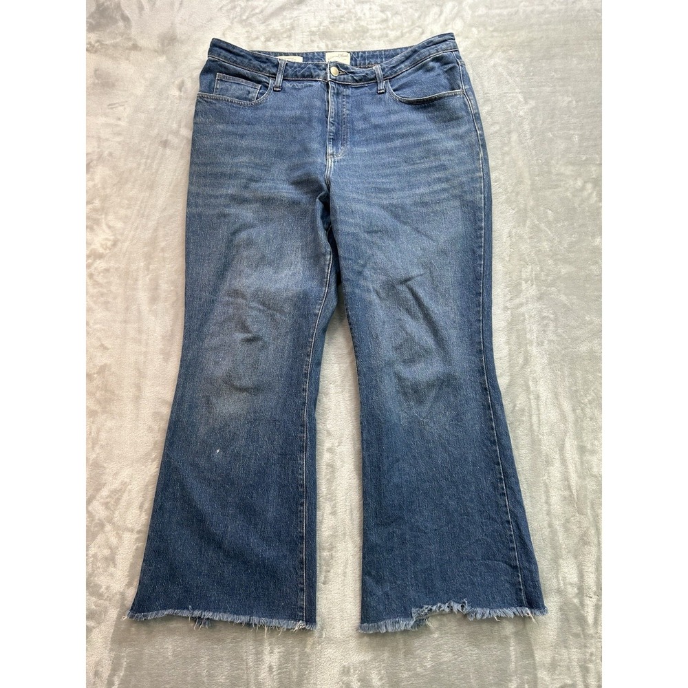 Universal Thread Jean Women Plus Sz 17R Blue High Rise Flare Western Cowboy Boho